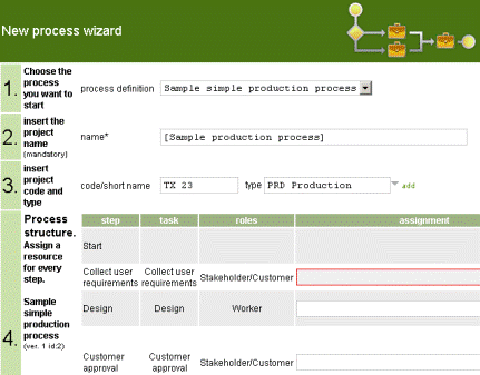 New business process wizard.