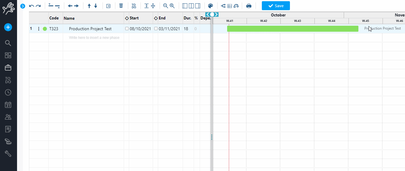 clear and organised workflow visualisation with Twproject Gantt chart 