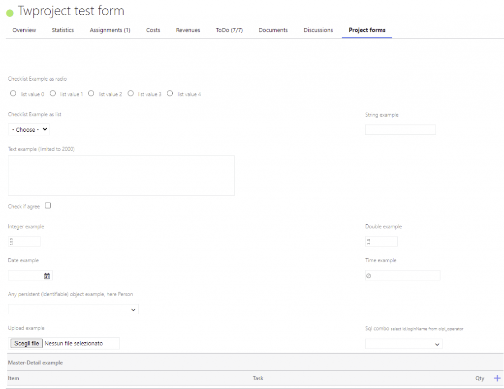 Custom form